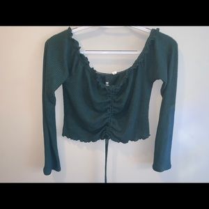 pacsun off the shoulder green top